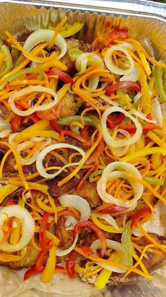 Escovitch fish with onions and peppers